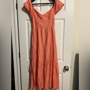 Forever 21 Vibrant Coral Maxi Dress((excellent condition))